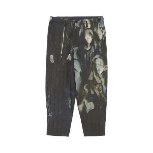 Color Adjustment Printed Padded Pants