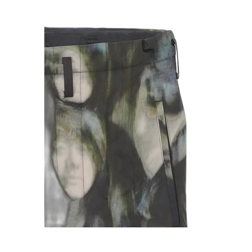 Color Adjustment Printed Padded Pants