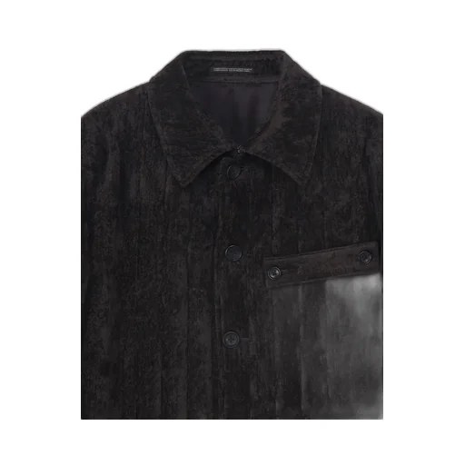 Linen Velvet Tab Detail Paded Jacket