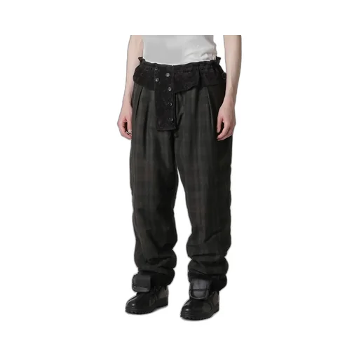 Linen Velvet Horizontal Padded Pants