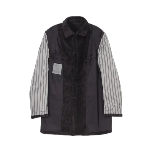 Linen Velvet Tab Detail Paded Jacket