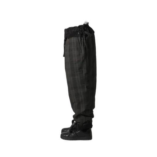 Linen Velvet Horizontal Padded Pants