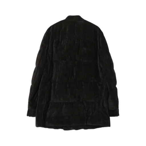 Linen Velvet Horizontal Padded Long Jacket