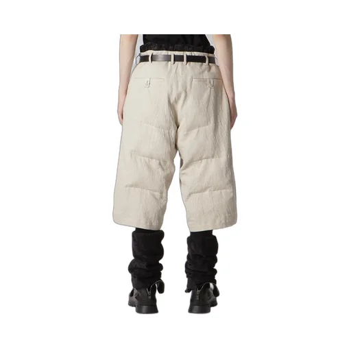 Linen/Cotton Denim Padded Short Pants