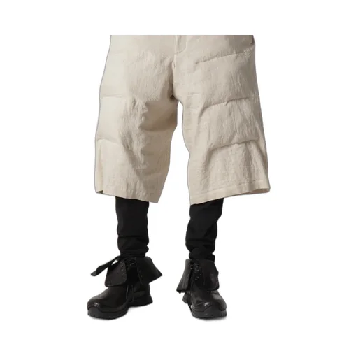Linen/Cotton Denim Padded Short Pants
