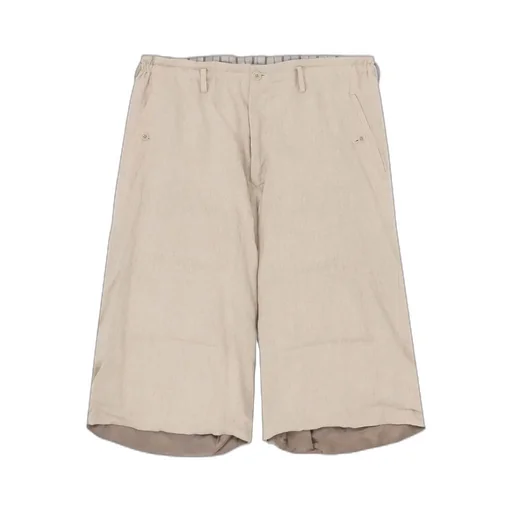 Linen/Cotton Denim Padded Short Pants