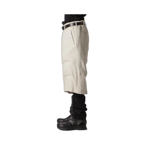 Linen/Cotton Denim Padded Short Pants