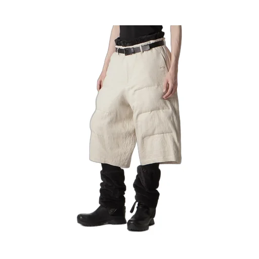 Linen/Cotton Denim Padded Short Pants