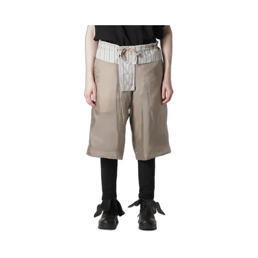 Linen/Cotton Denim Padded Short Pants
