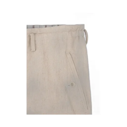 Linen/Cotton Denim Padded Short Pants