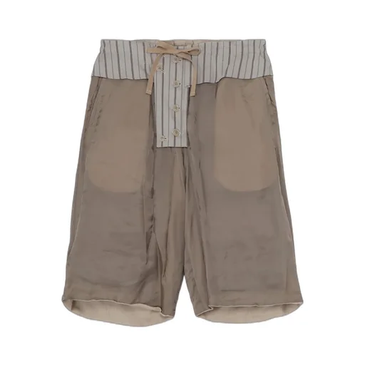 Linen/Cotton Denim Padded Short Pants