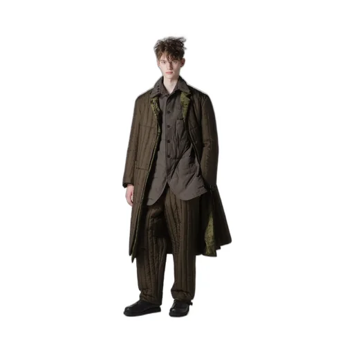 Bell Khaki 4 Buttons Long Jacket With Liner