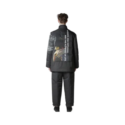 Back Printed Horizontal Padded Stand Jacket