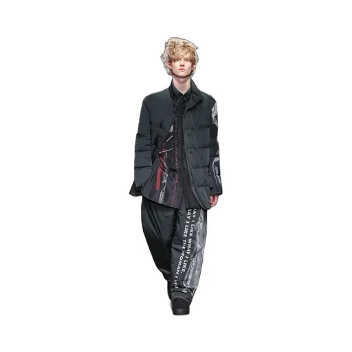 Back Printed Horizontal Padded Stand Jacket