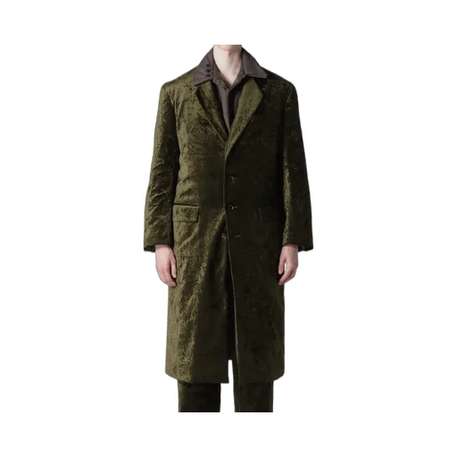 Bell Khaki 4 Buttons Long Jacket With Liner