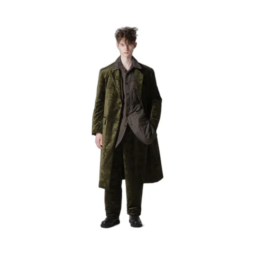 Bell Khaki 4 Buttons Long Jacket With Liner
