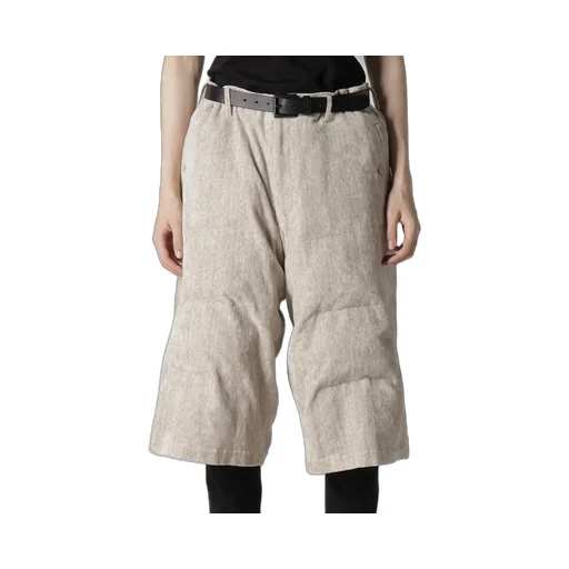 Raw Linen Velvet Padded Short Pants