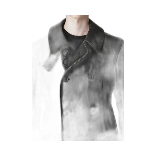 Japan Horse Leather Clap Double Front Collar Coat