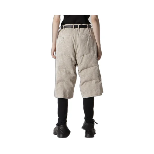 Raw Linen Velvet Padded Short Pants