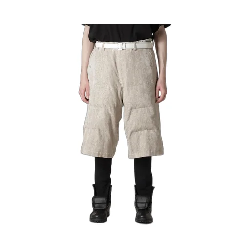 Raw Linen Velvet Padded Short Pants