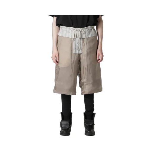 Raw Linen Velvet Padded Short Pants