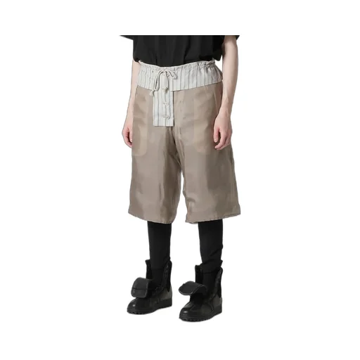 Raw Linen Velvet Padded Short Pants