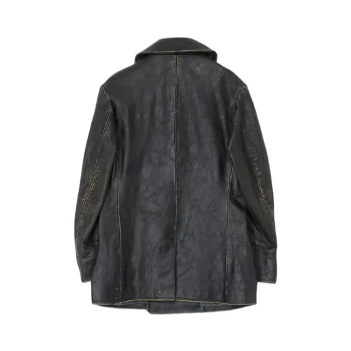 Japan Horse Leather Clap Double Front Collar Coat