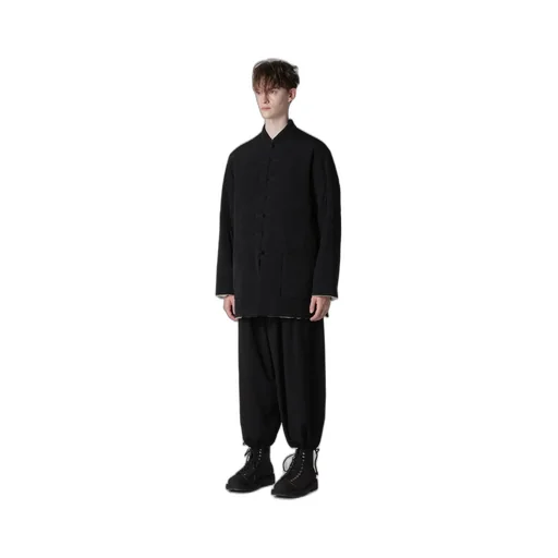 Ta Tuxedo Stand Collar Reversible Padded Blouse