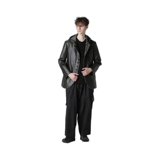 Japan Horse Leather Clap Hooded Jacket
