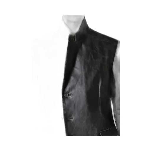 Japan Horse Leather Clap Peacked Lapel Jacket