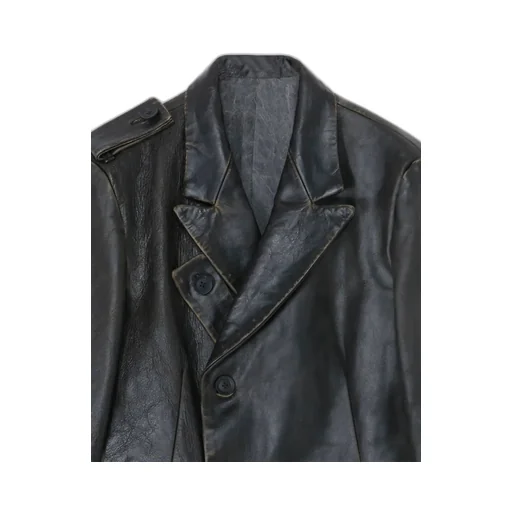 Japan Horse Leather Clap Peacked Lapel Jacket