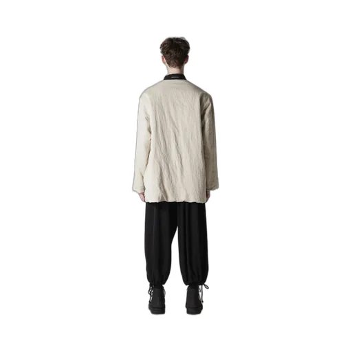 Ta Tuxedo Stand Collar Reversible Padded Blouse