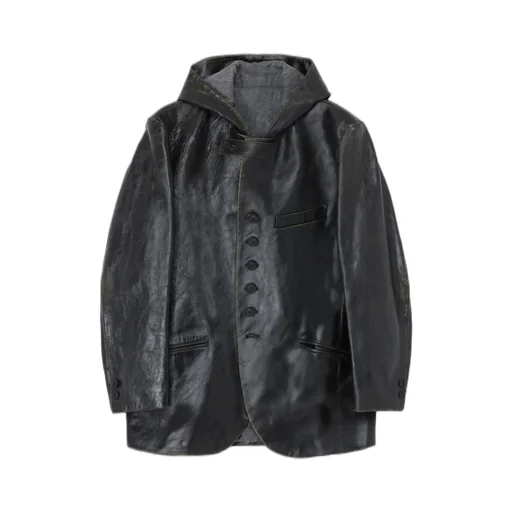 Japan Horse Leather Clap Hooded Jacket