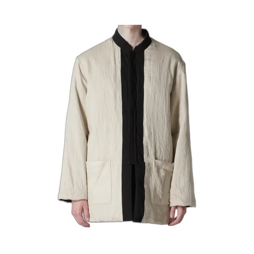 Ta Tuxedo Stand Collar Reversible Padded Blouse