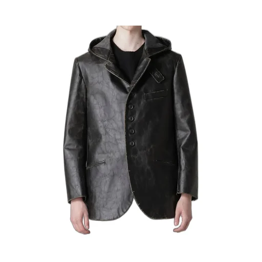 Japan Horse Leather Clap Hooded Jacket