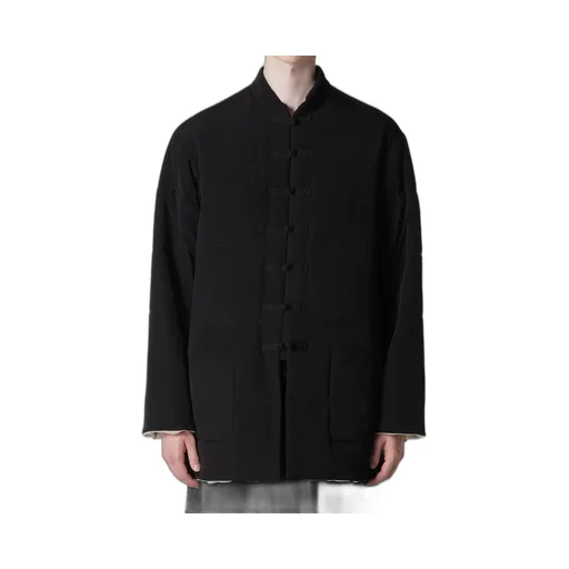 Ta Tuxedo Stand Collar Reversible Padded Blouse