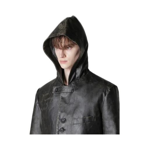 Japan Horse Leather Clap Hooded Jacket