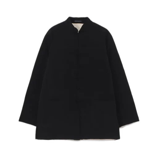 Ta Tuxedo Stand Collar Reversible Padded Blouse