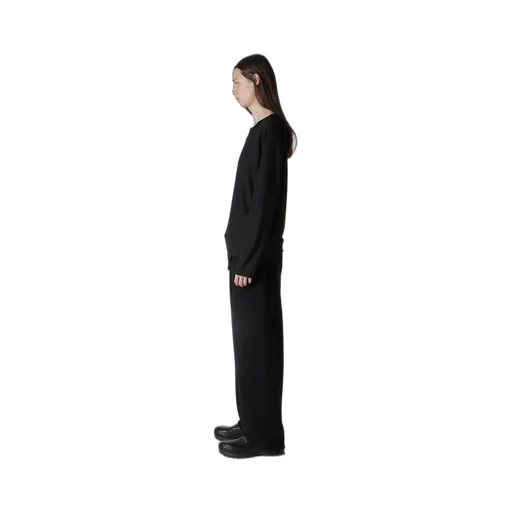Wool Single Jersey Paneled Round Neck Long Slv T