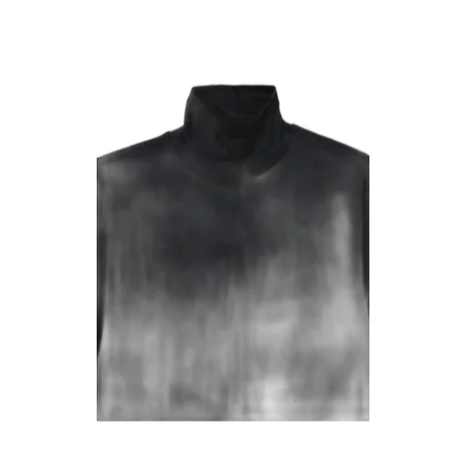 Wool Single Jersey Paneled Turtle Neck Po