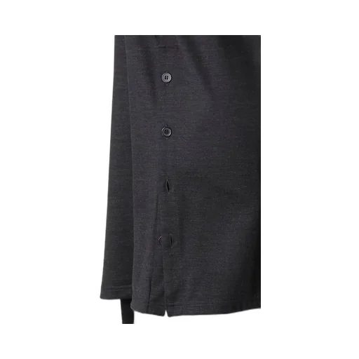 Wool Single Jersey Side Slit Button Detail T