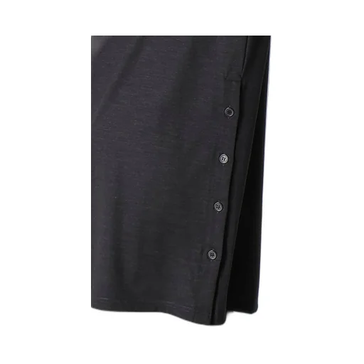 Wool Single Jersey Side Slit Button Detail T