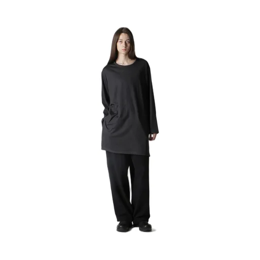 Wool Single Jersey Side Slit Button Detail T