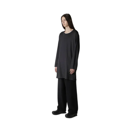Wool Single Jersey Side Slit Button Detail T