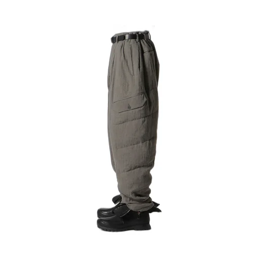 Silk Linen Diagonal Flap Padded Pants