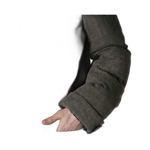 Cotton Linen Inked Horizontal Padded Long Jacket