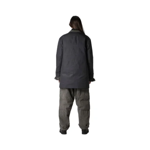 Cotton Linen Inked Horizontal Padded Long Jacket