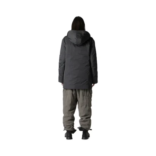 Silk Linen Diagonal Padded Hooded Jacket