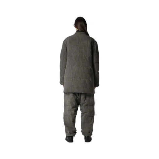 Cotton Linen Inked Horizontal Padded Long Jacket
