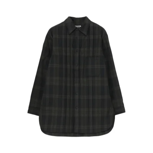 Ink Madras Plaid Padded Blouse